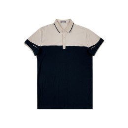 Design black contrasting apricot polo shirt, customized men's summer ice silk thin lapel half sleeve, business casual wear, polyester fiber 95%, spandex 5%, comfortable fabric SKP217 Design black contrasting apricot polo shirt, customized men's summer ice silk thin lapel half sleeve, business casual wear, polyester fiber 95%, spandex 5%, comfortable fabric SKP217